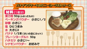 バナナマグケーキのハニーヨーグルトソース・材料